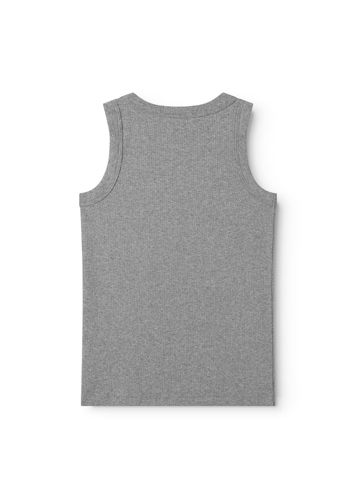 Lysgrå melange tanktop uden ærmer med rund hals