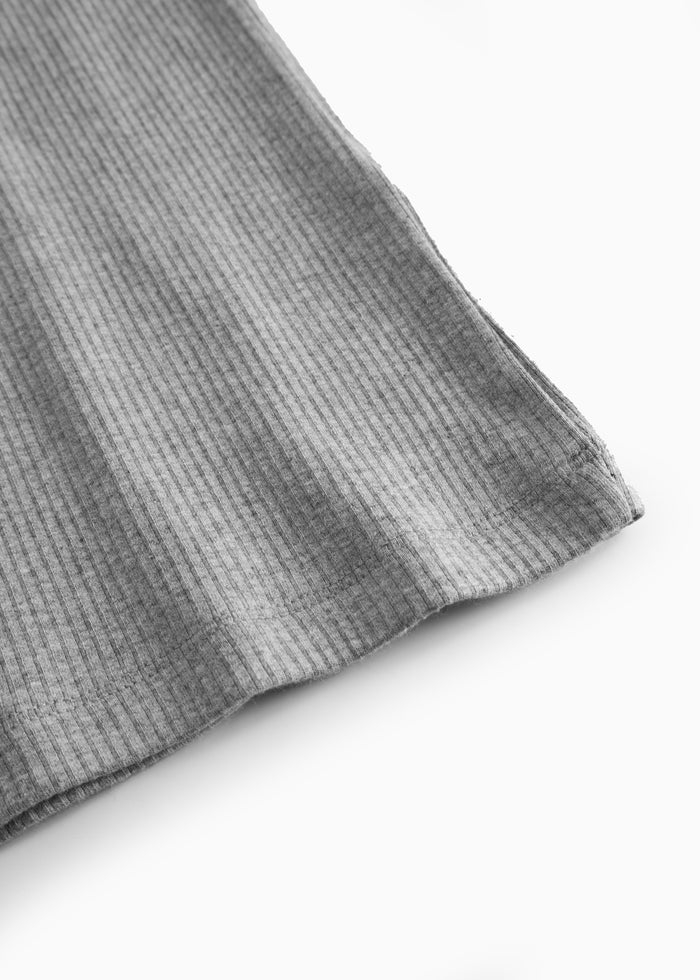Gray ribbed tanktop for women