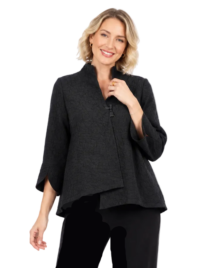 Textured Jacquard Jacket in Black - 4093-BLK