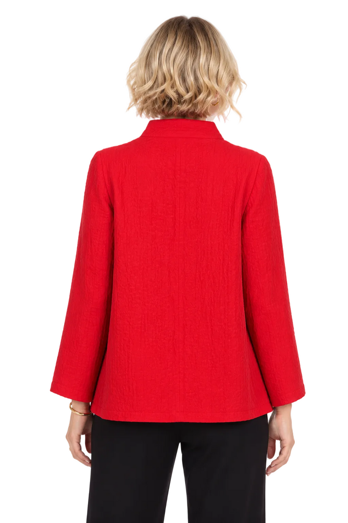 Textured Jacquard Jacket in Red - 4093-RD