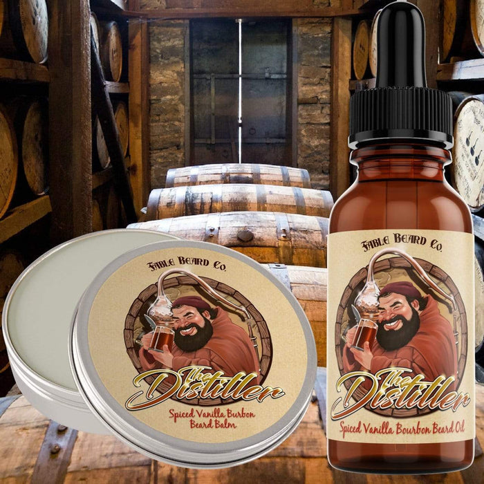 The Distiller - Beard Oil & Balm Kit - Mulled Spices, Aged Bourbon, and Deep Barrel Woods