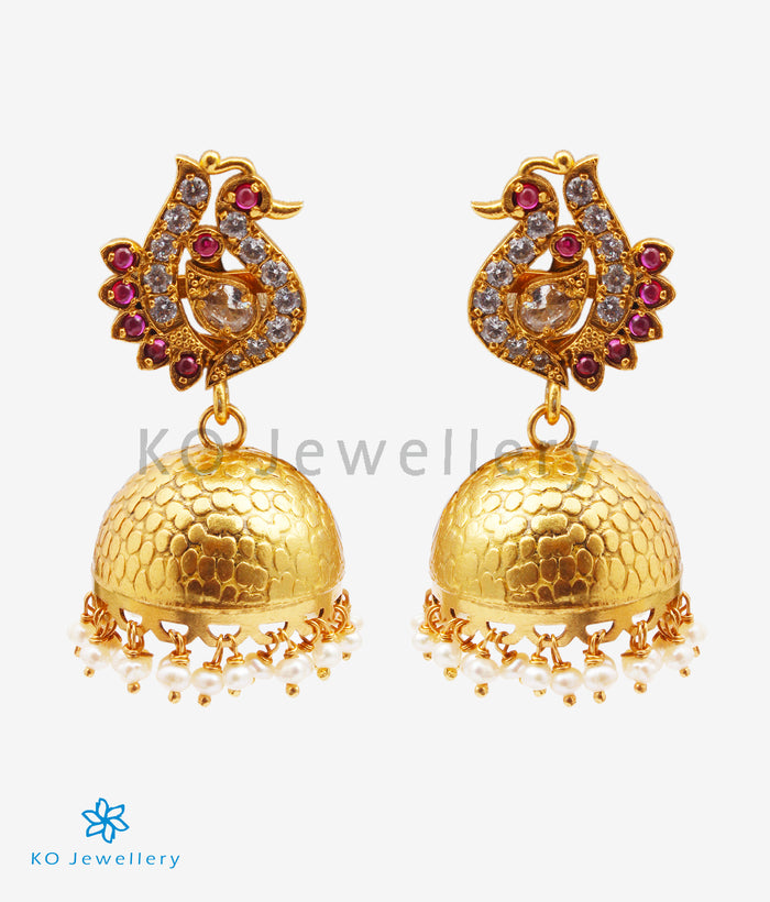 The Nayana Silver Peacock Jhumka