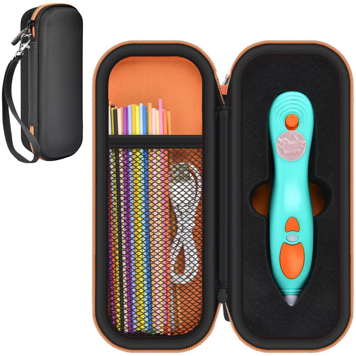 3Doodler Start+ 3D Pen Travel Case | ALKOO – Black With Orange Zipper – protective case product view