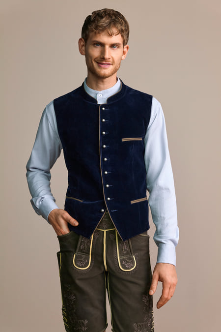 Trentini Traditional Vest Franz — blue