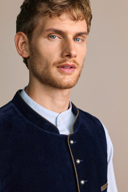 Trentini Traditional Vest Franz — blue