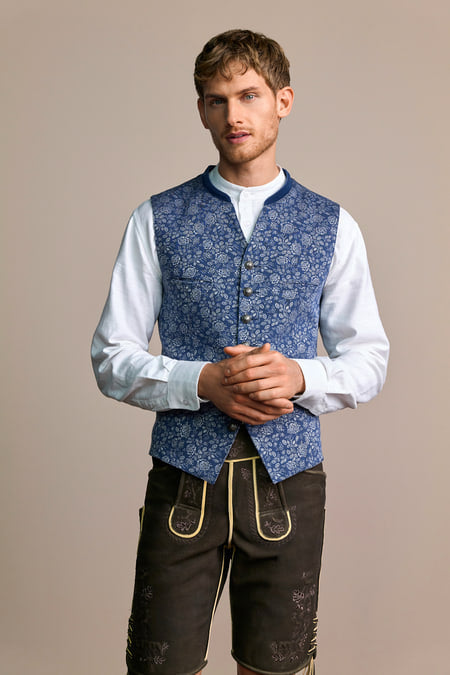 Trentini Traditional Vest Malte — blue