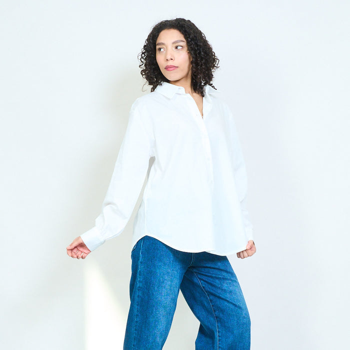 "Tuesday" letter applique oversized back graphic shirt wholesale