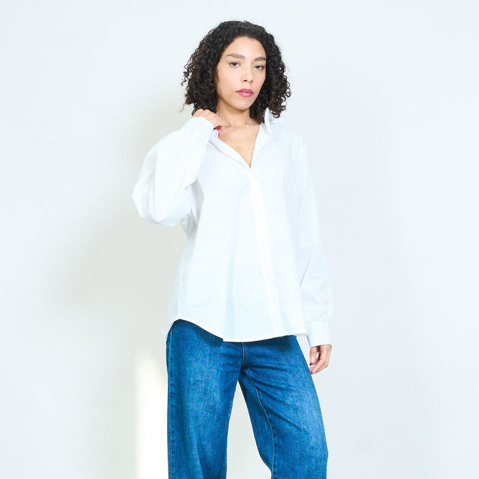 "Tuesday" letter applique oversized back graphic shirt wholesale