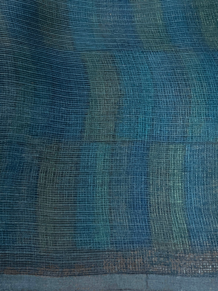 Turquoise Silk Kota Saree
