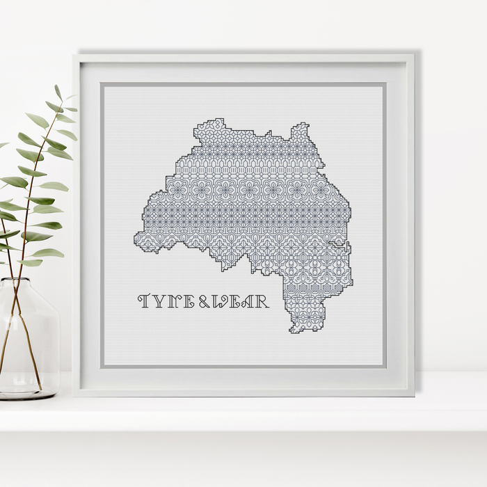 Tyne & Wear Blackwork Pattern by Peppermint Purple