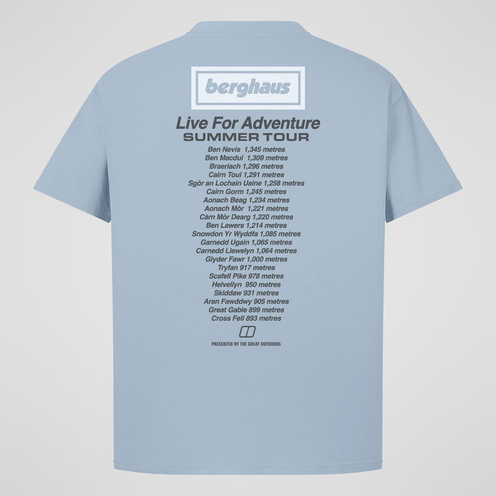Unisex Adventure Tour Tee - Grey Blue