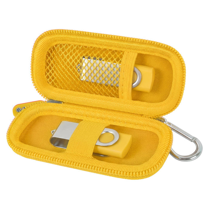 USB Flash Drive & SD Card Organizer | ALKOO – Yellow – protective case product view