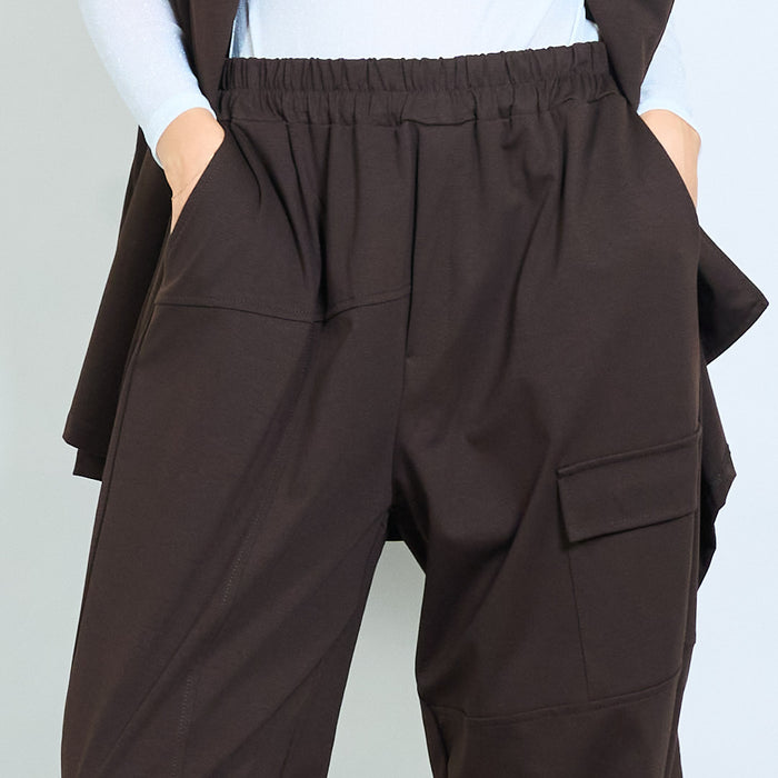Utility pocket tapered trouser with elastic waist wholesale