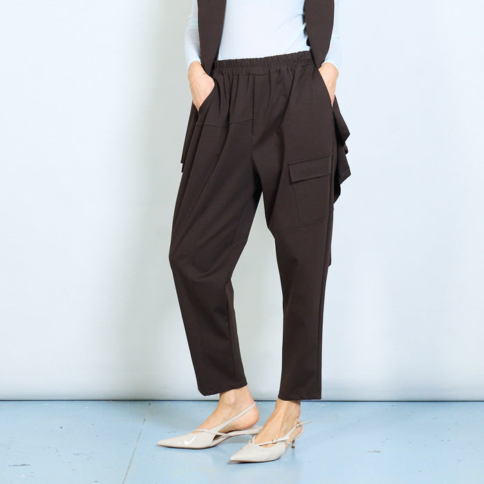 Utility pocket tapered trouser with elastic waist wholesale