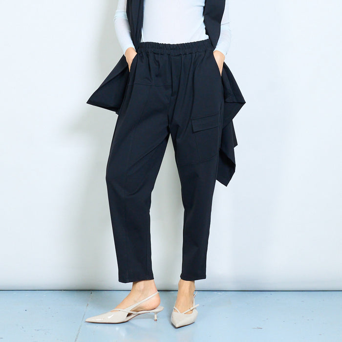 Utility pocket tapered trouser with elastic waist wholesale