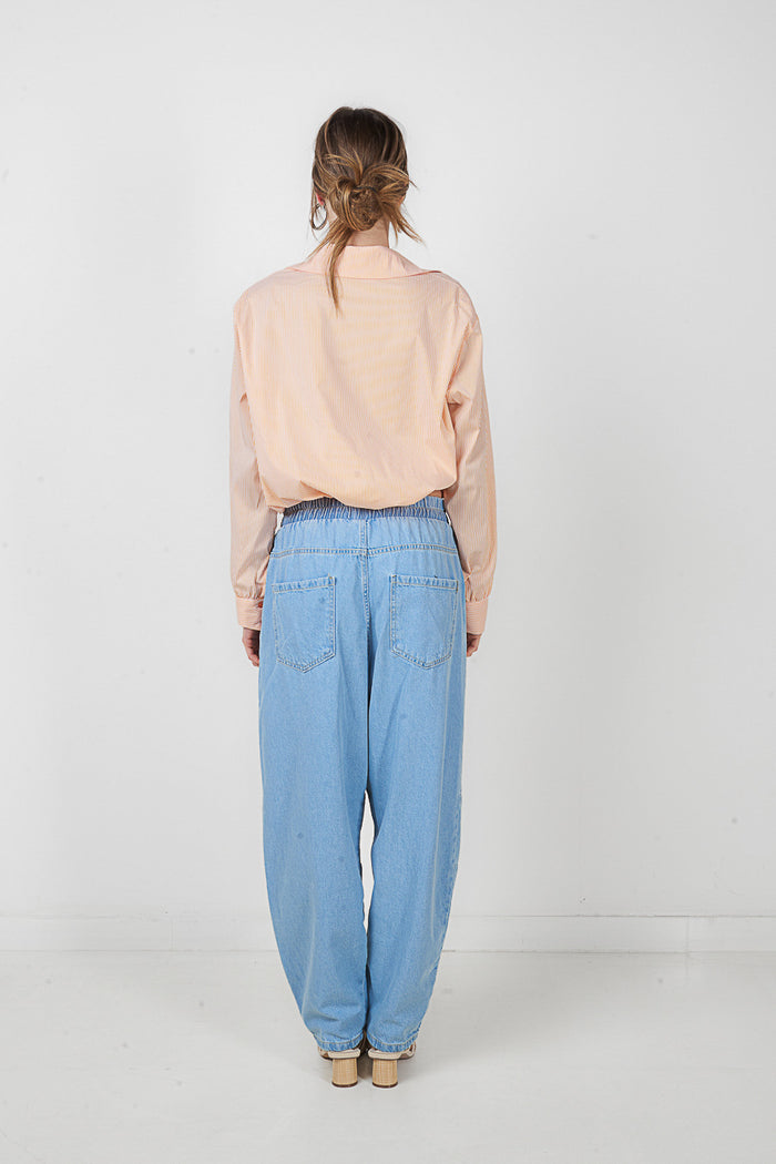 Vertical stripe cropped button front shirt wholesale
