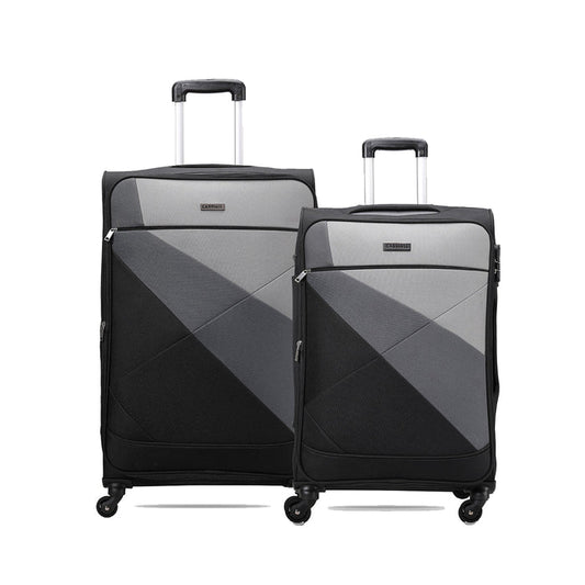 Vista Luggage Set of 2, black spacious check-in suitcases for long journeys by Carriall