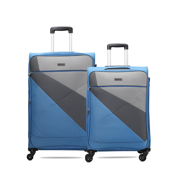Vista Luggage Set of 2, blue vacation baggage with smooth spinner control by Carriall