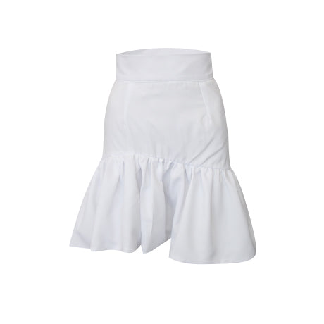 White Skirt with Gathered Layer