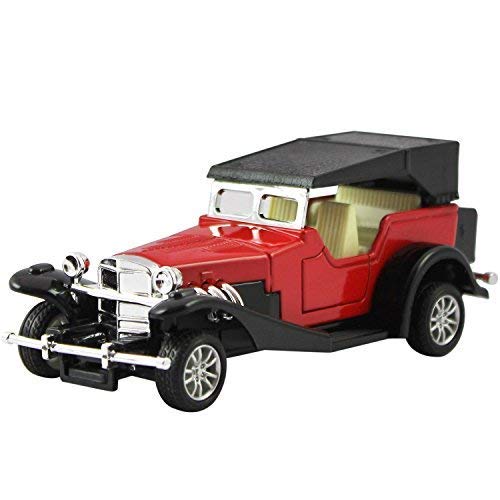 White Whale Metal Die Cast Classic Old Antique Car Model with Pull Back Action