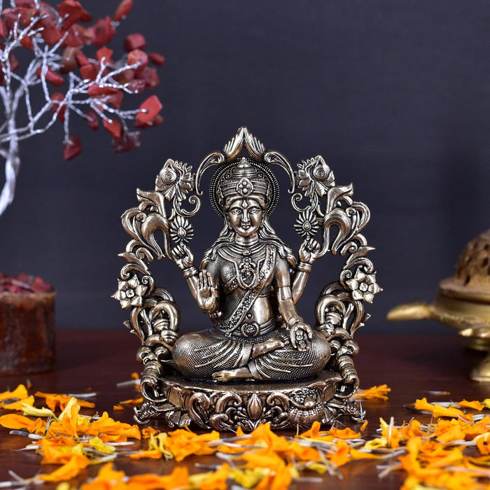 White Whale Superfine Brass Lakshmi Idol Hindu Laxmi Goddess Statue Home Office Showpiece Decor