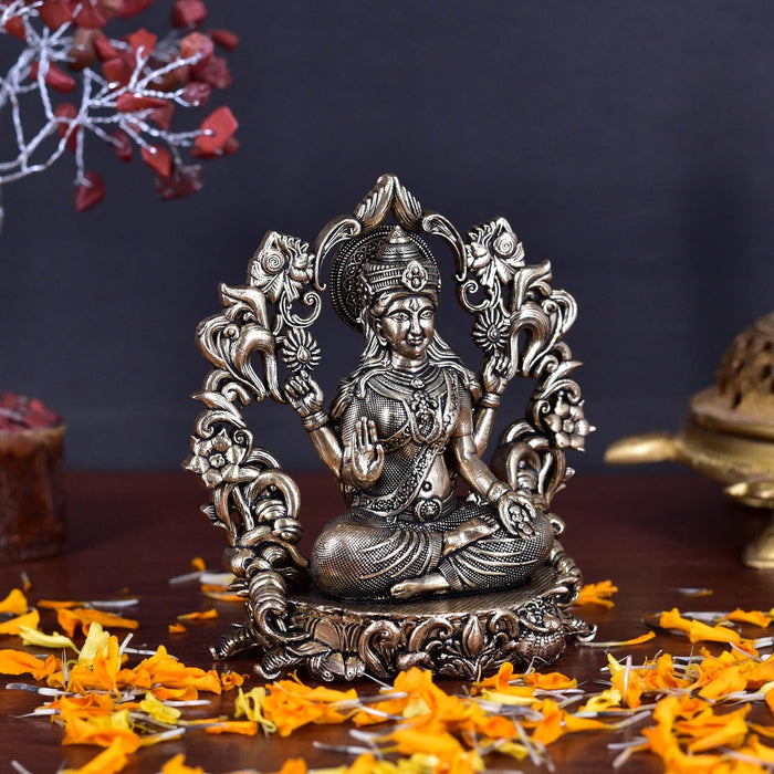 White Whale Superfine Brass Lakshmi Idol Hindu Laxmi Goddess Statue Home Office Showpiece Decor