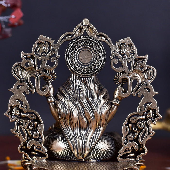 White Whale Superfine Brass Lakshmi Idol Hindu Laxmi Goddess Statue Home Office Showpiece Decor