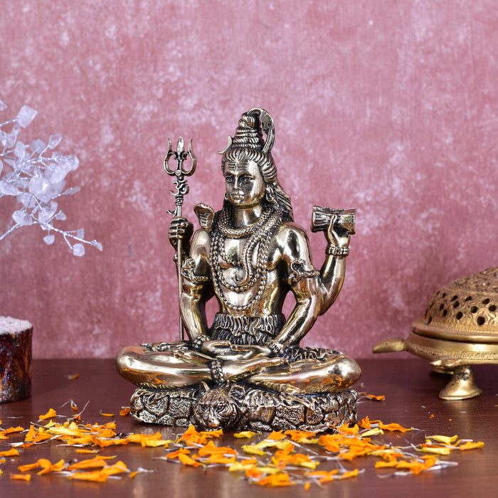 White Whale Superfine Brass Lord Shiva Statue Idol Home Decor Figurine