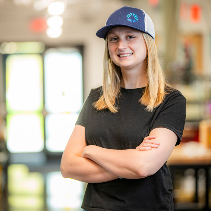 "WHOI" Icon Offset Mesh Hat