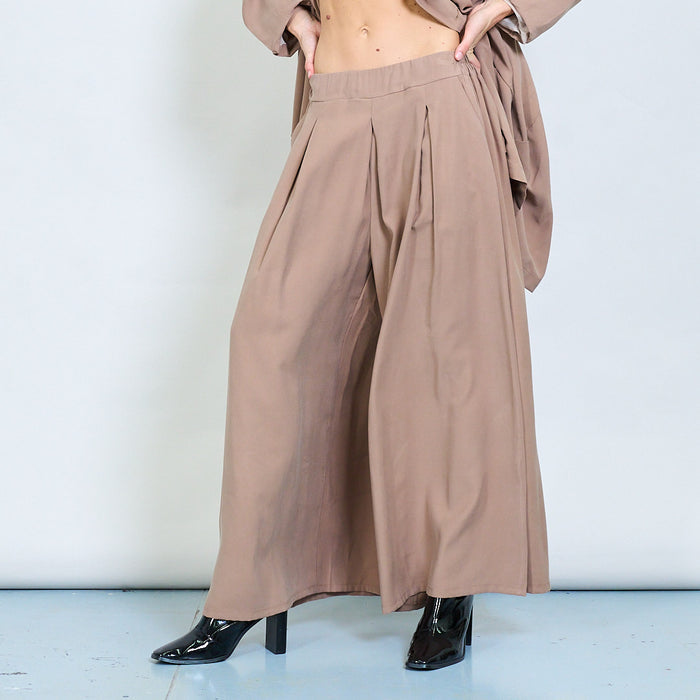Wide-leg soft-touch winter palazzo pants wholesale