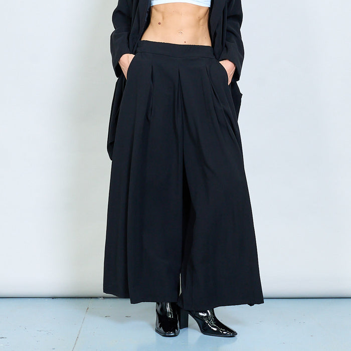 Wide-leg soft-touch winter palazzo pants wholesale