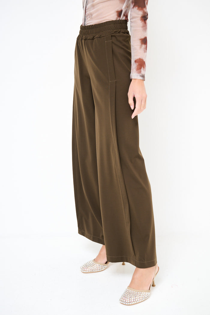 Wide-leg trousers with elastic waistband wholesale