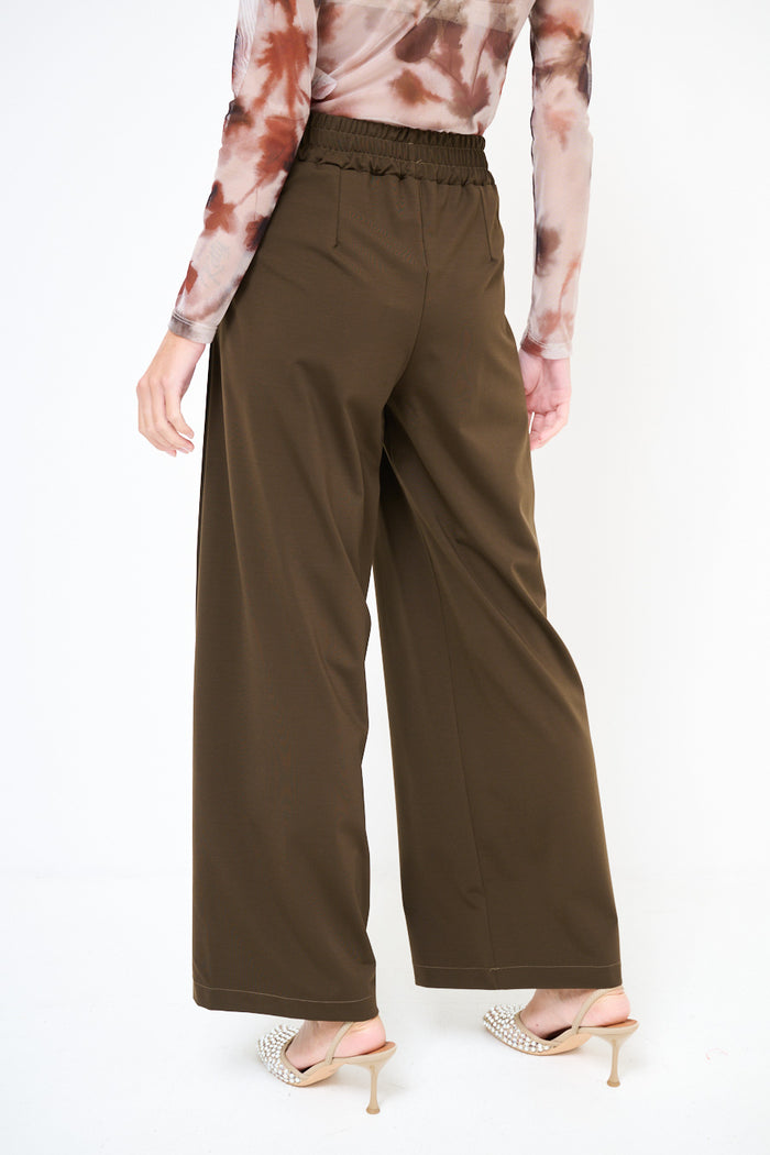 Wide-leg trousers with elastic waistband wholesale