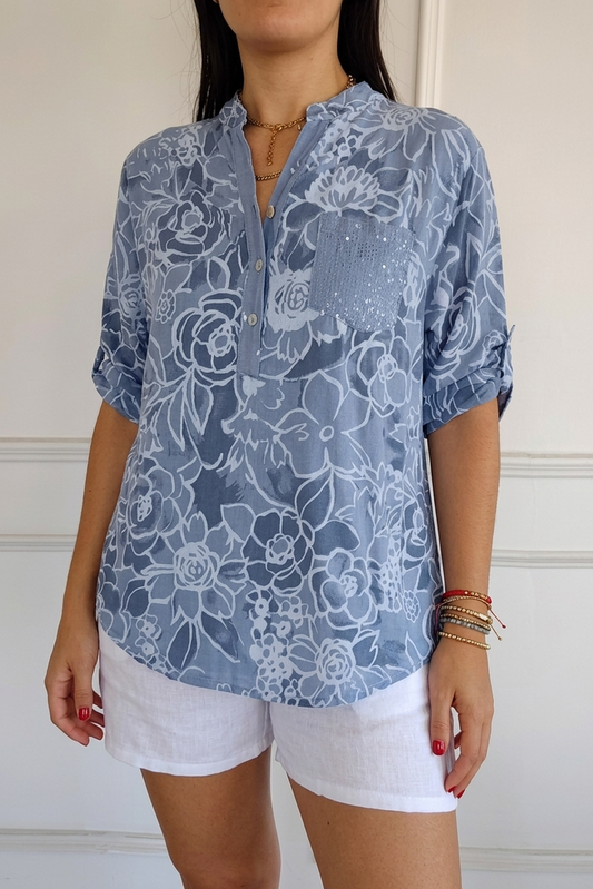Wilhelmina - Chemisier femme en dentelle florale