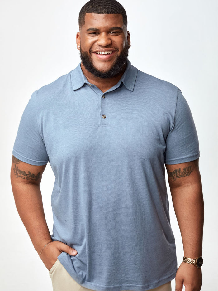 Steven is 6', 275lbs and wears a size 3xl # Wedgewood Polo Shirts | Short Sleeve Polo T