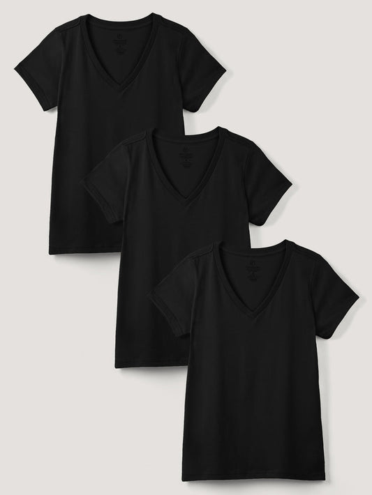 Women's V-Neck All Black 3-Pack