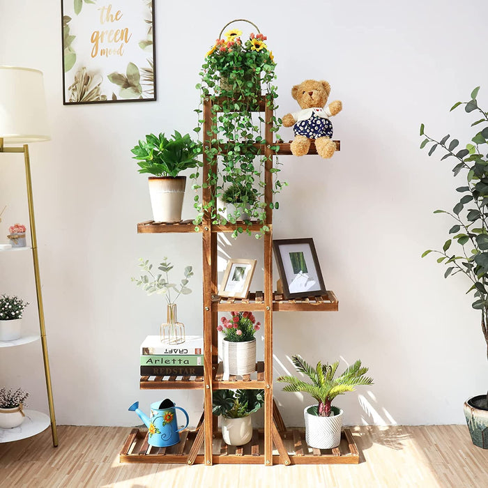 Wooden Plant Shelf - 6 Tier