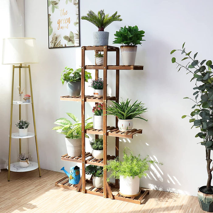Wooden Plant Shelf - 6 Tier