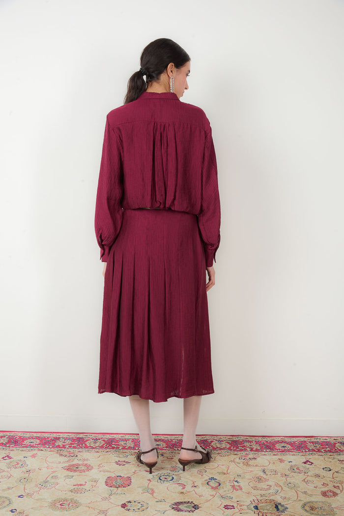 Wrap front slit flowy midi skirt wholesale