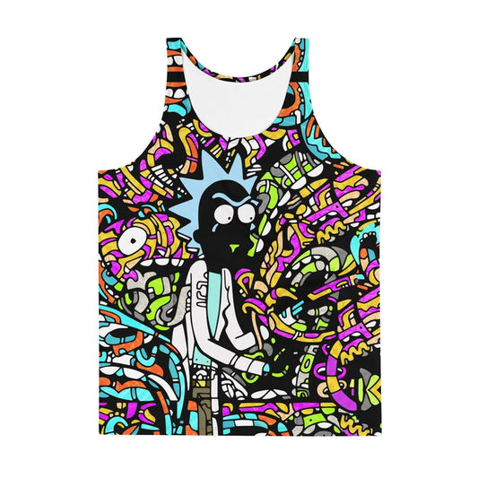 A manic, spiky-haired mad scientist (clad in a signature white lab coat) anchors this explosive, psychedelic design. Contact us with accessibility feedback, we'd love to help!