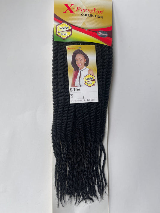 X-pression TIKE individual crochet twist 18" zero maintenance crochet Hair
