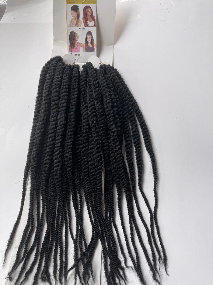 X-pression TIKE individual crochet twist 18" zero maintenance crochet Hair
