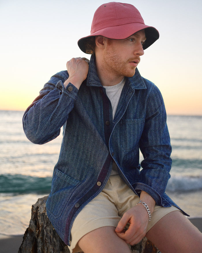 Yellowstone Work Jacket in Light Wash Herringbone