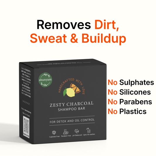 Zesty Charcoal Shampoo Bar for Detox and Oil Control