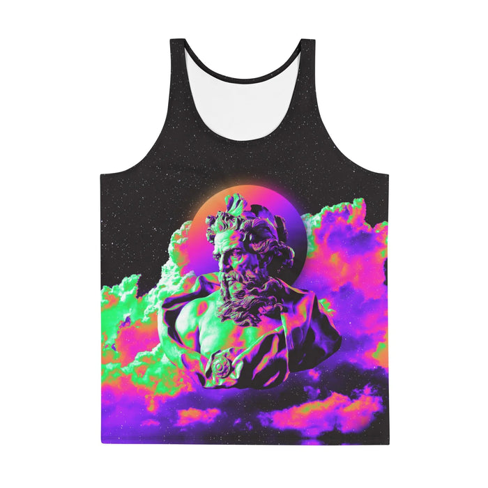 Merging classical antiquity with retro-futuristic digital art, a majestic Greco-Roman bust glows in radioactive lime green and electric magenta (creating a glitched, holographic look). Contact us with accessibility feedback, we'd love to help!